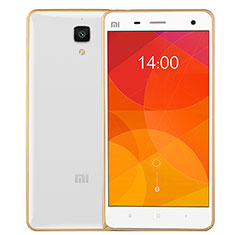 Silicone Transparent Matte Finish Frame Cover for Xiaomi Mi 4 LTE Gold