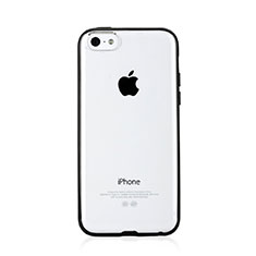 Silicone Transparent Matte Finish Gel Frame Case T01 for Apple iPhone 5C Black