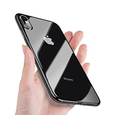 Silicone Transparent Mirror Frame Case 360 Degrees C02 for Apple iPhone Xs Max Black