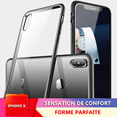 Silicone Transparent Mirror Frame Case 360 Degrees for Apple iPhone Xs Black