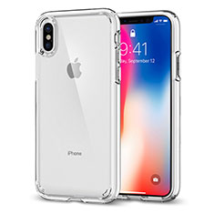 Silicone Transparent Mirror Frame Case 360 Degrees for Apple iPhone Xs Clear