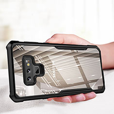 Silicone Transparent Mirror Frame Case 360 Degrees for Samsung Galaxy Note 9 Black
