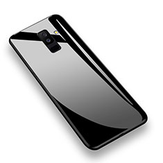 Silicone Transparent Mirror Frame Case 360 Degrees T02 for Samsung Galaxy A6 Plus (2018) Black