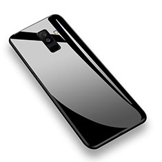 Silicone Transparent Mirror Frame Case 360 Degrees T02 for Samsung Galaxy A6 Plus Black