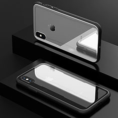 Silicone Transparent Mirror Frame Case 360 Degrees T09 for Apple iPhone X Black