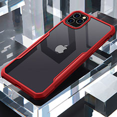 Silicone Transparent Mirror Frame Case Cover for Apple iPhone 11 Pro Max Red