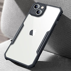 Silicone Transparent Mirror Frame Case Cover for Apple iPhone 14 Black