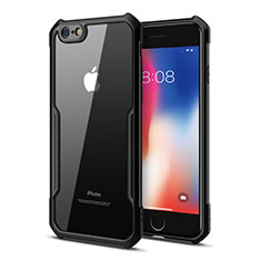 Silicone Transparent Mirror Frame Case Cover for Apple iPhone 6S Black