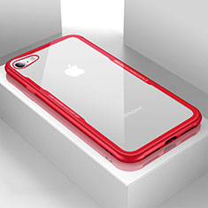 Silicone Transparent Mirror Frame Case Cover for Apple iPhone 7 Red