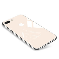 Silicone Transparent Mirror Frame Case Cover for Apple iPhone 8 Plus Gold