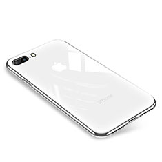 Silicone Transparent Mirror Frame Case Cover for Apple iPhone 8 Plus White