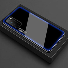 Silicone Transparent Mirror Frame Case Cover for Huawei Honor Play4 5G Blue