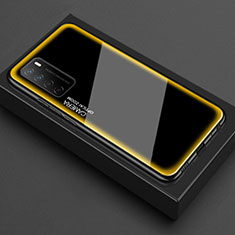 Silicone Transparent Mirror Frame Case Cover for Huawei Honor Play4 5G Yellow