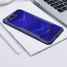 Silicone Transparent Mirror Frame Case Cover for Huawei Honor V20 Blue