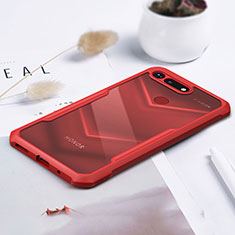 Silicone Transparent Mirror Frame Case Cover for Huawei Honor View 20 Red