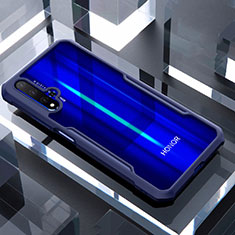 Silicone Transparent Mirror Frame Case Cover for Huawei Nova 5T Blue