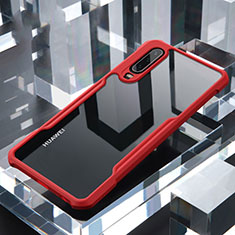 Silicone Transparent Mirror Frame Case Cover for Huawei P30 Red