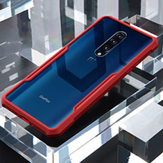 Silicone Transparent Mirror Frame Case Cover for OnePlus 7 Pro Red