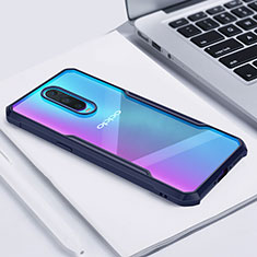 Silicone Transparent Mirror Frame Case Cover for Oppo R17 Pro Blue