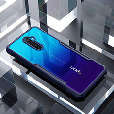 Silicone Transparent Mirror Frame Case Cover for Oppo Reno Ace Blue
