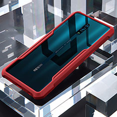Silicone Transparent Mirror Frame Case Cover for Oppo Reno Red