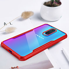 Silicone Transparent Mirror Frame Case Cover for Oppo RX17 Pro Red