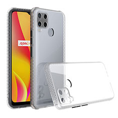 Silicone Transparent Mirror Frame Case Cover for Realme C15 Clear