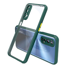 Silicone Transparent Mirror Frame Case Cover for Realme Narzo 20 Pro Midnight Green