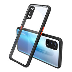 Silicone Transparent Mirror Frame Case Cover for Realme Q2 Pro 5G Black