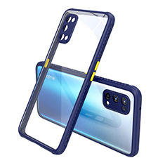 Silicone Transparent Mirror Frame Case Cover for Realme X7 5G Blue