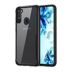 Silicone Transparent Mirror Frame Case Cover for Samsung Galaxy A11 Black