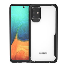 Silicone Transparent Mirror Frame Case Cover for Samsung Galaxy A71 5G Black
