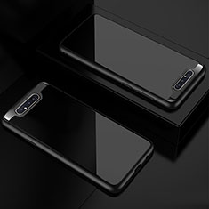 Silicone Transparent Mirror Frame Case Cover for Samsung Galaxy A80 Black