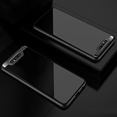 Silicone Transparent Mirror Frame Case Cover for Samsung Galaxy A90 4G Black