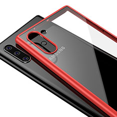 Silicone Transparent Mirror Frame Case Cover for Samsung Galaxy Note 10 Red