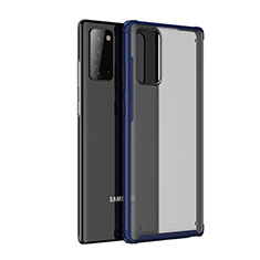 Silicone Transparent Mirror Frame Case Cover for Samsung Galaxy Note 20 Plus 5G Blue