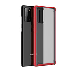 Silicone Transparent Mirror Frame Case Cover for Samsung Galaxy Note 20 Plus 5G Red