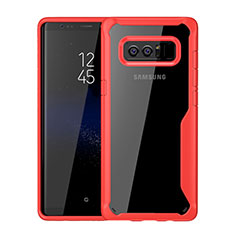 Silicone Transparent Mirror Frame Case Cover for Samsung Galaxy Note 8 Red