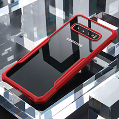 Silicone Transparent Mirror Frame Case Cover for Samsung Galaxy S10 5G Red