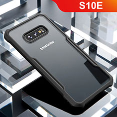 Silicone Transparent Mirror Frame Case Cover for Samsung Galaxy S10e Black