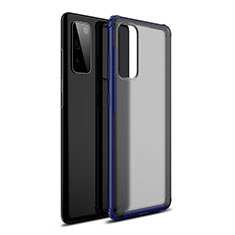 Silicone Transparent Mirror Frame Case Cover for Samsung Galaxy S20 Lite 5G Blue