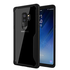 Silicone Transparent Mirror Frame Case Cover for Samsung Galaxy S9 Plus Black