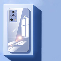 Silicone Transparent Mirror Frame Case Cover for Xiaomi Mi 12 Lite NE 5G Mint Blue