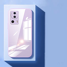 Silicone Transparent Mirror Frame Case Cover for Xiaomi Mi 13 Lite 5G Purple
