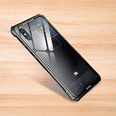 Silicone Transparent Mirror Frame Case Cover for Xiaomi Mi 8 Explorer Black