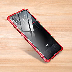 Silicone Transparent Mirror Frame Case Cover for Xiaomi Mi 8 Explorer Red