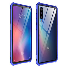 Silicone Transparent Mirror Frame Case Cover for Xiaomi Mi 9 Blue