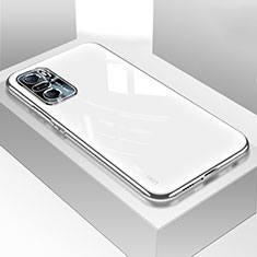 Silicone Transparent Mirror Frame Case Cover for Xiaomi Poco F3 5G White