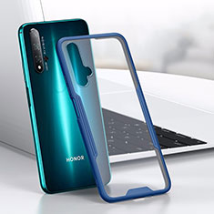 Silicone Transparent Mirror Frame Case Cover H01 for Huawei Honor 20 Blue