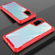 Silicone Transparent Mirror Frame Case Cover H01 for Huawei Honor V30 Pro 5G Red